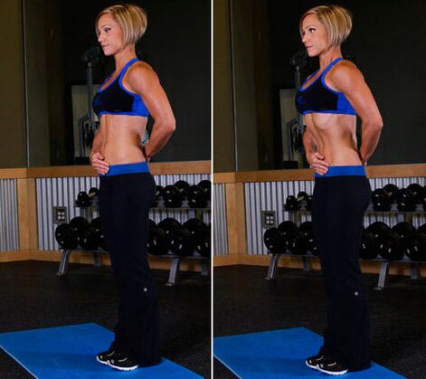Exercise vacuum from fat in the stomach